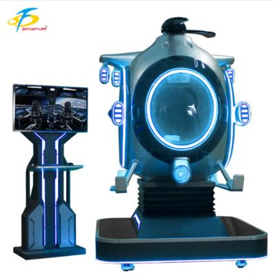 دستگاه شبیه‌ساز پرواز واقعیت مجازی 9D قابل تنظیم هلیکوپتر | Fun Fighter توسط SKYFUN – 1 بازیکن، 55+ بازی، جوی استیک Thrustmaster، هدست DPVR، استفاده در مراکز خرید و آرکید