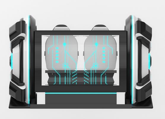 شبیه ساز سینمای واقعیت مجازی دو نفره ماشین زمان سرگرم کننده 2 صندلی | حرکت میل لنگ، طراحی فایبرگلاس، دو نفره برای والدین-فرزند یا زوج ها، 56 بازی، DPVR E3-S و مانیتور لمسی 44 اینچی – تولید کننده SKYFUN