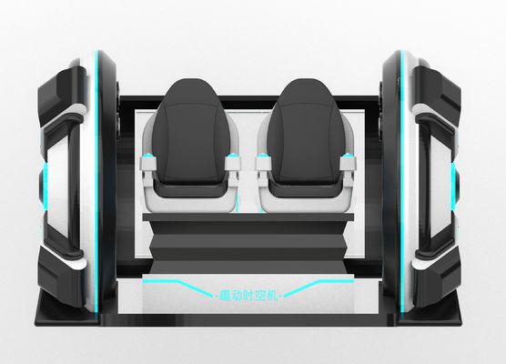 شبیه ساز سینمای واقعیت مجازی دو نفره ماشین زمان سرگرم کننده 2 صندلی | حرکت میل لنگ، طراحی فایبرگلاس، دو نفره برای والدین-فرزند یا زوج ها، 56 بازی، DPVR E3-S و مانیتور لمسی 44 اینچی – تولید کننده SKYFUN