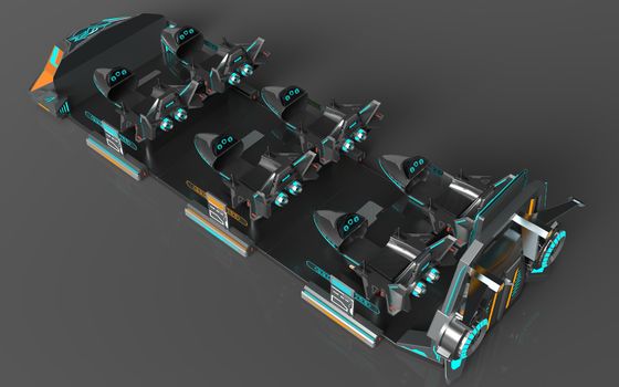 سینمای واقعیت مجازی Fun Fly Battleship 6 نفره | ساختار اکشن فردی، صندلی‌های قابل ارتقا، صفحه نمایش بزرگ عقب، 55 بازی، عینک DPVR E3-S و مانیتور 32 اینچی – تولید کننده SKYFUN