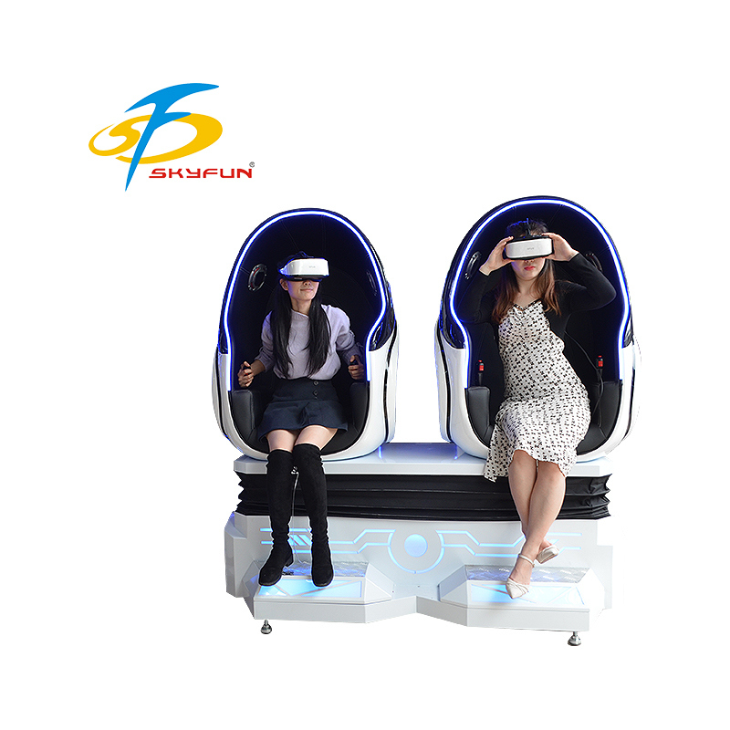 9D VR Egg Cinema Double Seats – Immersive VR Motion Chair with 100+ Movies & 15 Games, Dynamic Seats, Air & Vibration Effects for Arcades