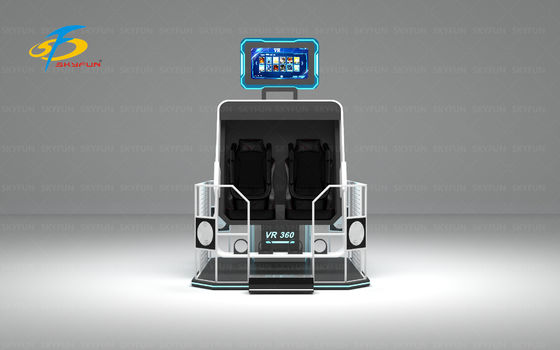 شبیه ساز 360 VR دو نفره با صندلی های چرخش 360 ° ، نوردهی رنگی کنترل از راه دور ، هدست های Deepoon VR ، مانیتور 42 اینچی ، 40 فیلم VR از جمله roller coaster & dinosaur